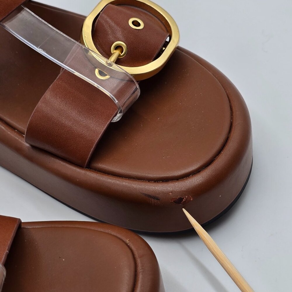 Zara Leather Platform Buckle Sandals - NWT - Picture 14 of 16